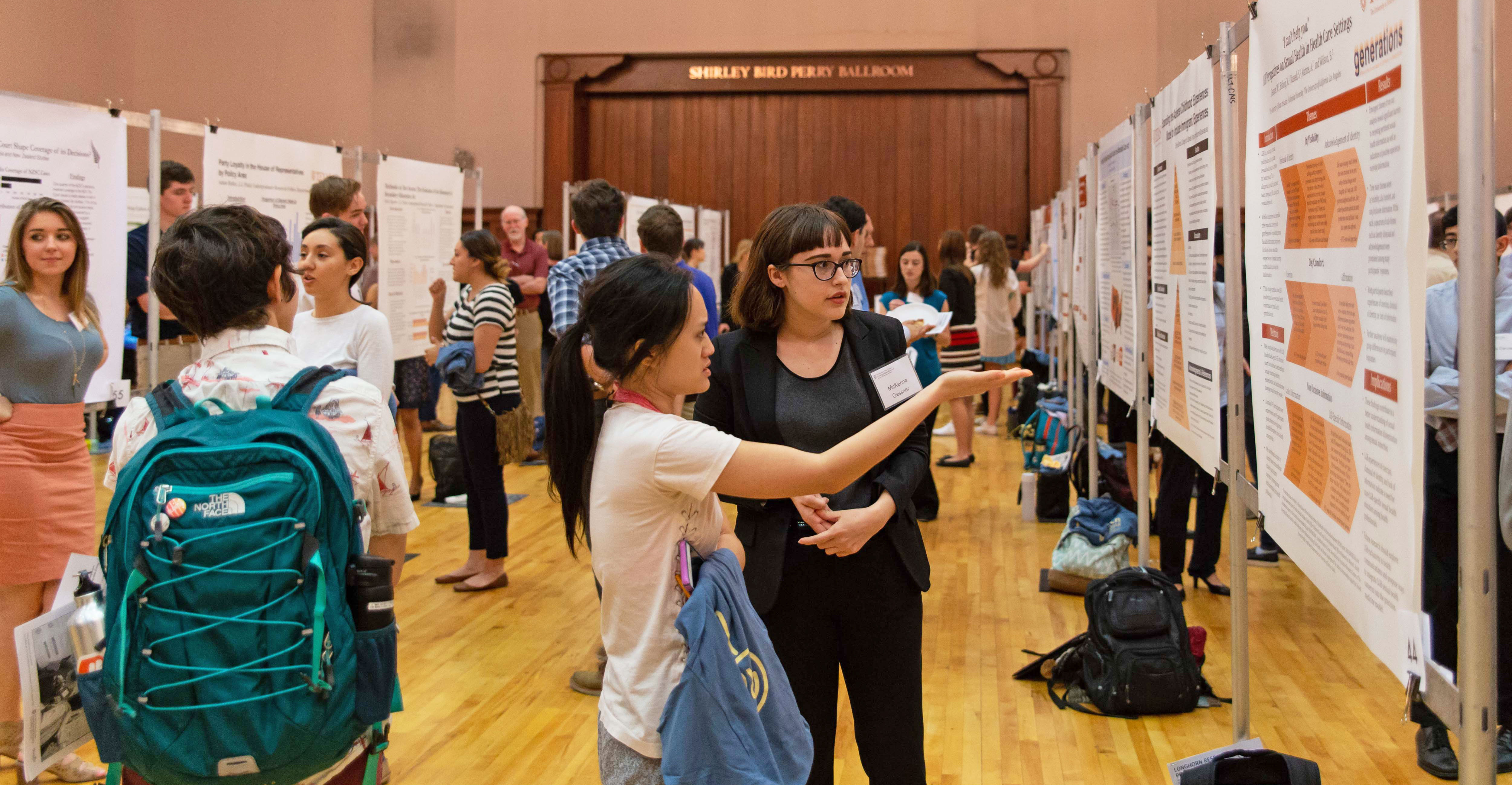 Student showcase their work during Research Week