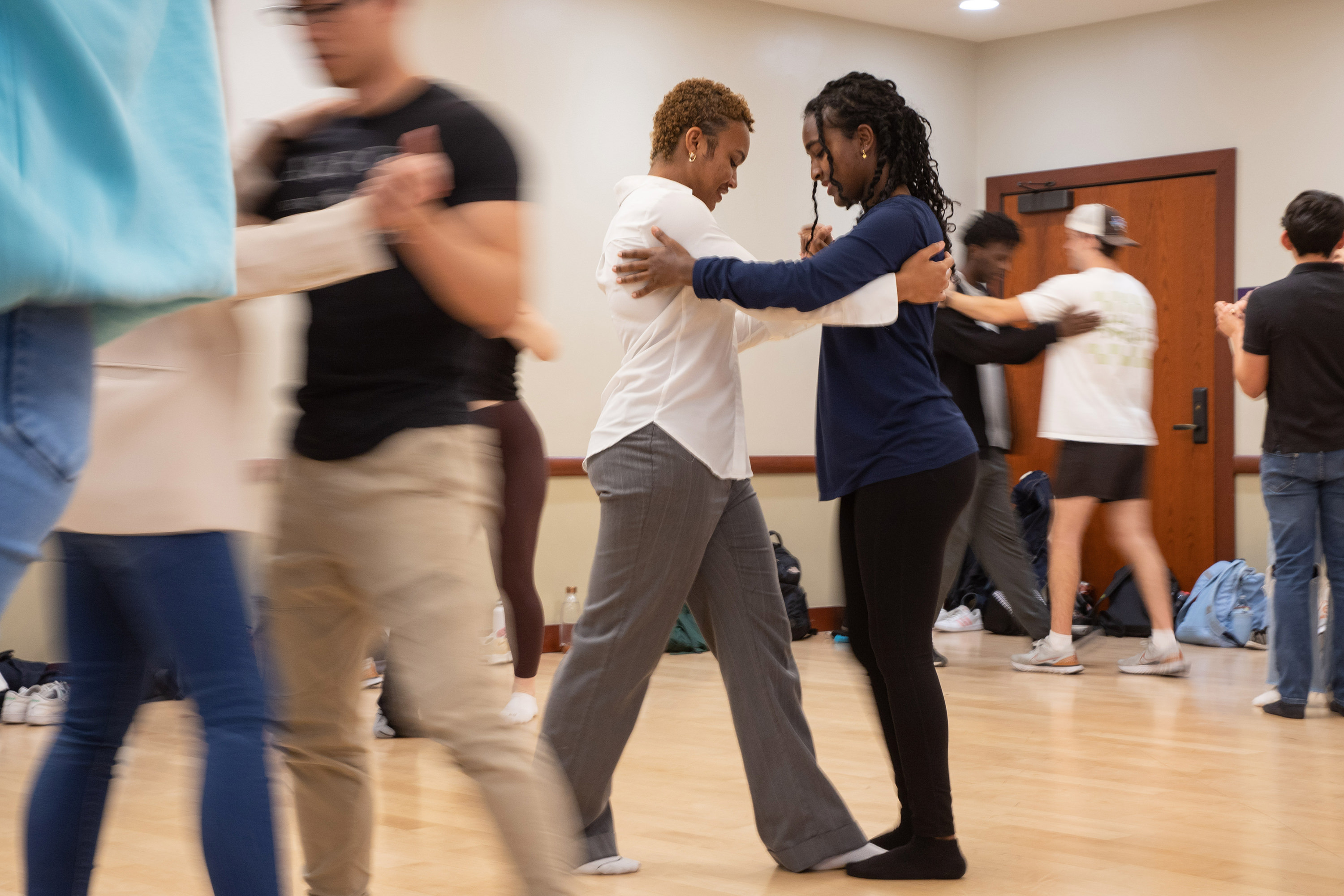 Students learn steps in Dr. Ken-Hou Lin's tango Signature Course