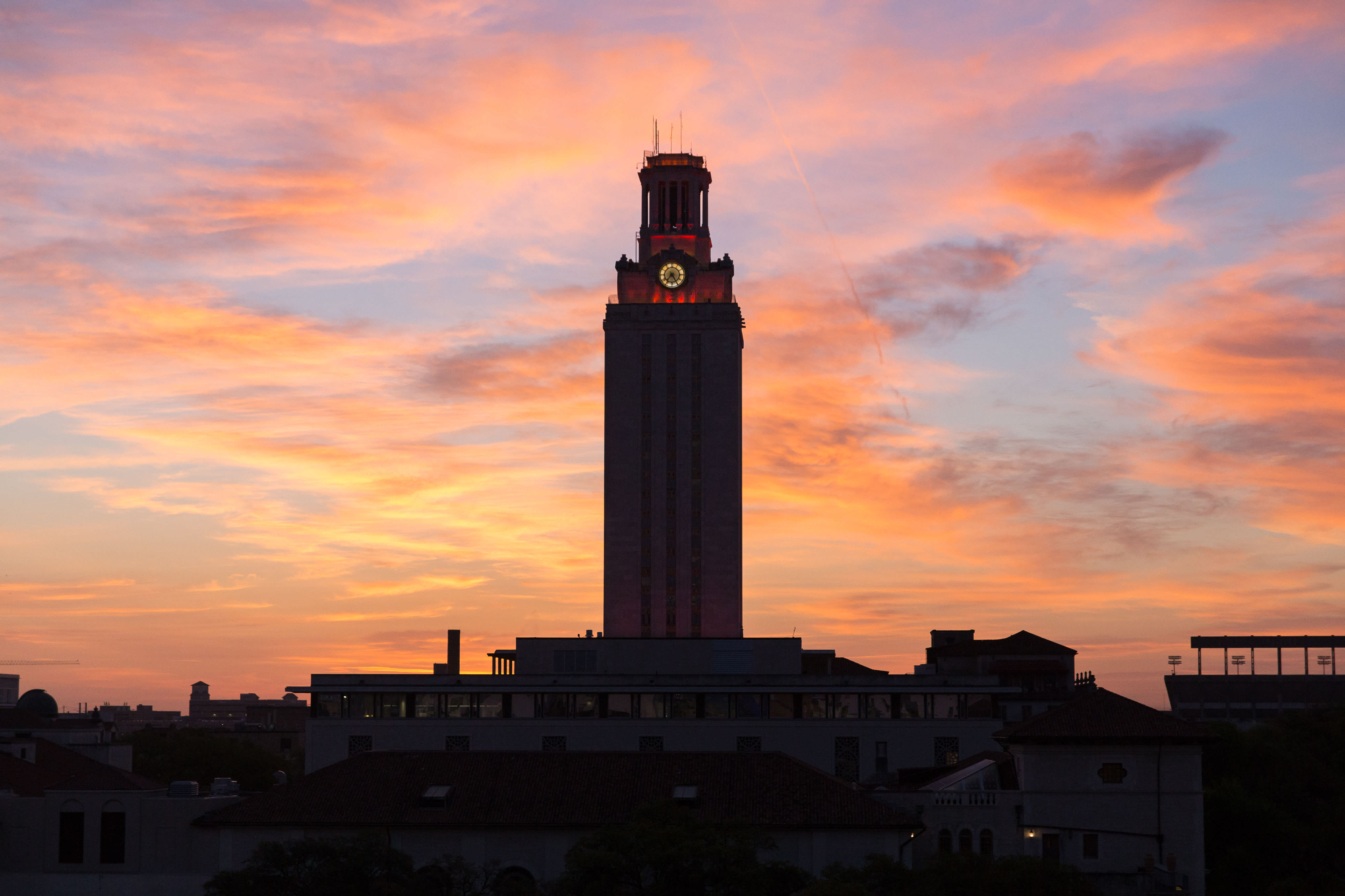 The UT tower at sunrise